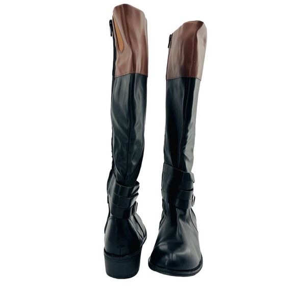 St. John's Bay Women’s Douglas Stacked Heel Riding Two Tone Boots Size 9 - Picture 8 of 11